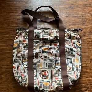 Lesportsac tote brown bag early aughts design